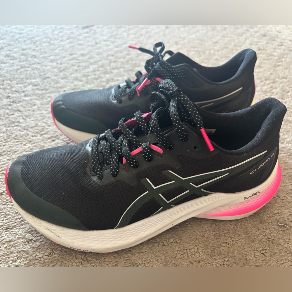 ASICS Women's Black and Pink Athletic Shoes